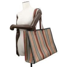 Load image into Gallery viewer, BURBERRY Check Tote Bag Brown 80730571 PVC Leather
