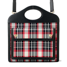 将图像加载到图库查看器中，BURBERRY Pocket Bag 2way Handbag Black/Red/White 8035841 Leather Nylon
