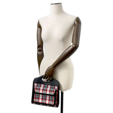 将图像加载到图库查看器中，BURBERRY Pocket Bag 2way Handbag Black/Red/White 8035841 Leather Nylon
