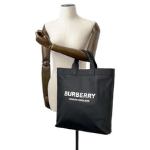 将图像加载到图库查看器中，BURBERRY Logo 2way Tote Bag Black 8026233 Nylon
