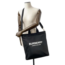 将图像加载到图库查看器中，BURBERRY Logo 2way Tote Bag Black 8026233 Nylon
