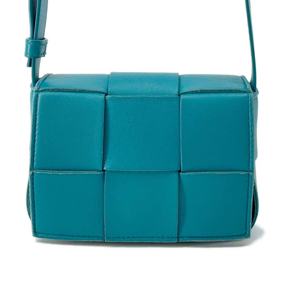 Bottega Veneta Candy Cassette Shoulder Bag Blue 666688 Leather