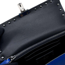 将图像加载到图库查看器中，Valentino Garavani Studded Shoulder Bag Blue Leather
