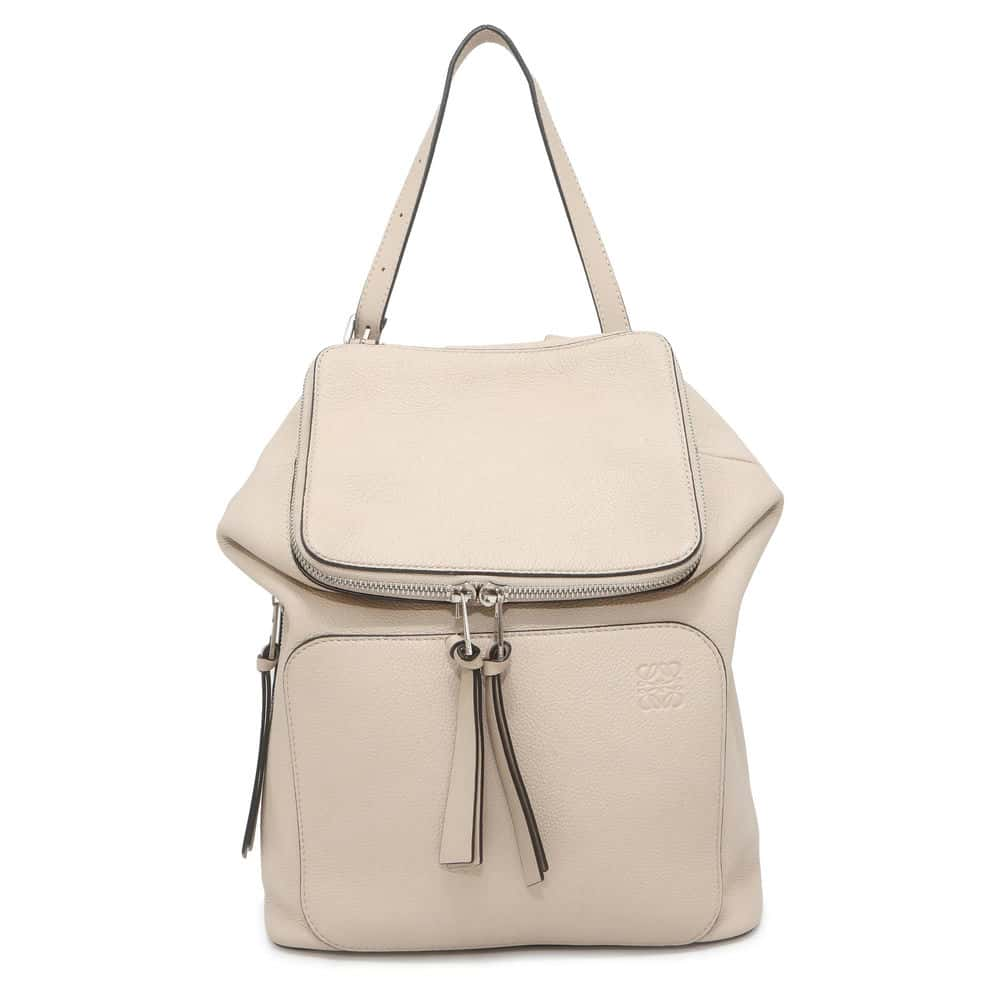 LOEWE Goya Backpack Beige Leather