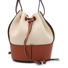 将图像加载到图库查看器中，LOEWE Balloon shoulder bag Brown/Beige A710C31X02 Leather Canvas
