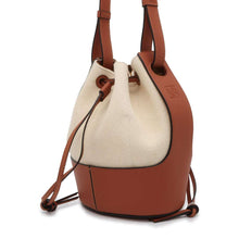 将图像加载到图库查看器中，LOEWE Balloon shoulder bag Brown/Beige A710C31X02 Leather Canvas
