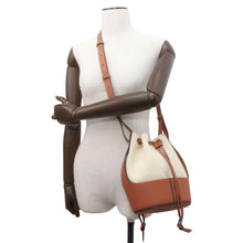 将图像加载到图库查看器中，LOEWE Balloon shoulder bag Brown/Beige A710C31X02 Leather Canvas
