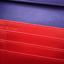 将图像加载到图库查看器中，Christian Louboutin Studded Bifold Wallet Long Wealth Cloth Purple 1165076 Leather
