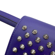 将图像加载到图库查看器中，Christian Louboutin Studded Bifold Wallet Long Wealth Cloth Purple 1165076 Leather
