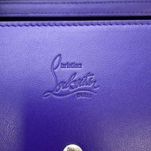 将图像加载到图库查看器中，Christian Louboutin Studded Bifold Wallet Long Wealth Cloth Purple 1165076 Leather
