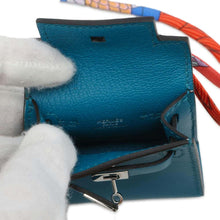 将图像加载到图库查看器中，HERMES Kelly Twilly Bag Charm Blue Thalassa Tadelakt Leather
