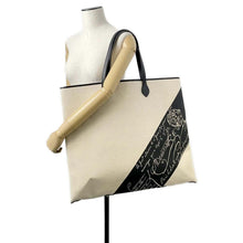 将图像加载到图库查看器中，Berluti Scritto Sunday Tote Ivory/Black 224708 Canvas Leather
