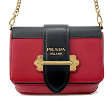 将图像加载到图库查看器中，PRADA ChainShoulder Bag Red/Black 1BL004 Leather
