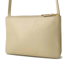 将图像加载到图库查看器中，CELINE Trio Shoulder Bag Beige 165113 Leather Size Small
