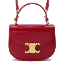 将图像加载到图库查看器中，CELINE Minibusa Claire Red 10L063ETZ Shiny Calf Leather
