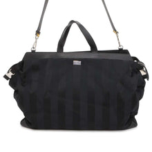 将图像加载到图库查看器中，FENDI Peekaboo Iconic Travel Bag Black/Yellow 7VA502 Nylon Leather Size Large
