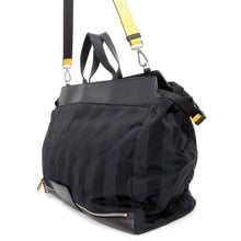 将图像加载到图库查看器中，FENDI Peekaboo Iconic Travel Bag Black/Yellow 7VA502 Nylon Leather Size Large
