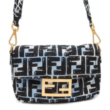 将图像加载到图库查看器中，FENDI Zucca Mini Baguette Joshua Vides Collaboration Black/Blue 8BR784 Nylon
