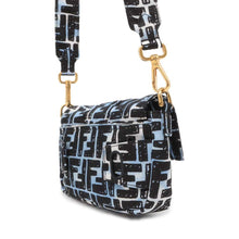 Load image into Gallery viewer, FENDI Zucca Mini Baguette Joshua Vides Collaboration Black/Blue 8BR784 Nylon
