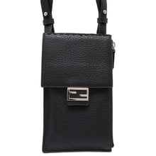 将图像加载到图库查看器中，FENDI Pochette Shoulder Bag Black 7AS034 Leather
