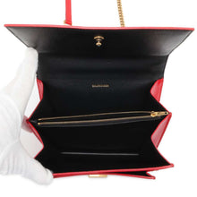 Load image into Gallery viewer, BALENCIAGA Sharp ChainShoulder Bag Red 580641 Patent Leather Size S
