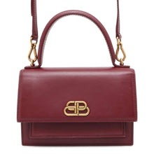 将图像加载到图库查看器中，BALENCIAGA Sharp Top Handle 2way Handbag Bordeaux 580640 Leather Size XS
