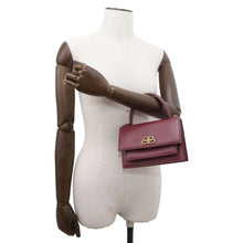 将图像加载到图库查看器中，BALENCIAGA Sharp Top Handle 2way Handbag Bordeaux 580640 Leather Size XS
