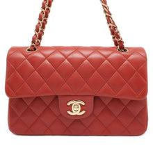 Load image into Gallery viewer, CHANEL Matelasse Double Flap ChainShoulder Bag Red A01113 Lambskin Size 23
