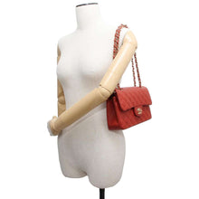 Load image into Gallery viewer, CHANEL Matelasse Double Flap ChainShoulder Bag Red A01113 Lambskin Size 23
