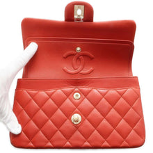 Load image into Gallery viewer, CHANEL Matelasse Double Flap ChainShoulder Bag Red A01113 Lambskin Size 23
