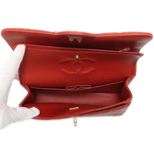 Load image into Gallery viewer, CHANEL Matelasse Double Flap ChainShoulder Bag Red A01113 Lambskin Size 23
