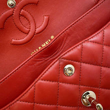 Load image into Gallery viewer, CHANEL Matelasse Double Flap ChainShoulder Bag Red A01113 Lambskin Size 23
