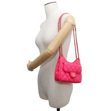 Load image into Gallery viewer, CHANEL Matelasse CC Logo Hobo Bag Pink AS3710 Shiny Calf Leather
