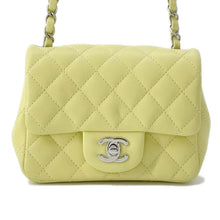 Load image into Gallery viewer, CHANEL Mini Matelasse ChainShoulder Bag Yellow Lambskin Size 16
