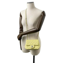 Load image into Gallery viewer, CHANEL Mini Matelasse ChainShoulder Bag Yellow Lambskin Size 16
