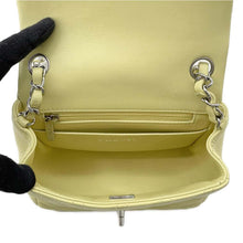 Load image into Gallery viewer, CHANEL Mini Matelasse ChainShoulder Bag Yellow Lambskin Size 16
