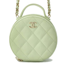 Load image into Gallery viewer, CHANEL Matelasse Round ChainShoulder Bag Green AP2502 Caviar Leather Size Small
