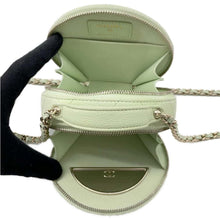 Load image into Gallery viewer, CHANEL Matelasse Round ChainShoulder Bag Green AP2502 Caviar Leather Size Small
