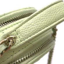 Load image into Gallery viewer, CHANEL Matelasse Round ChainShoulder Bag Green AP2502 Caviar Leather Size Small
