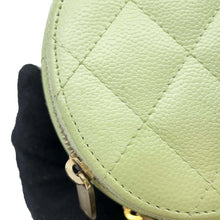 Load image into Gallery viewer, CHANEL Matelasse Round ChainShoulder Bag Green AP2502 Caviar Leather Size Small
