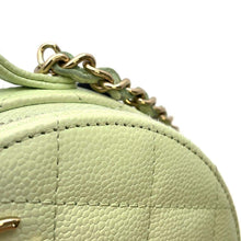 Load image into Gallery viewer, CHANEL Matelasse Round ChainShoulder Bag Green AP2502 Caviar Leather Size Small
