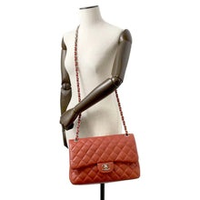 Load image into Gallery viewer, CHANEL Matelasse W Flap ChainShoulder Bag Red A58600 Caviar Leather Size 30
