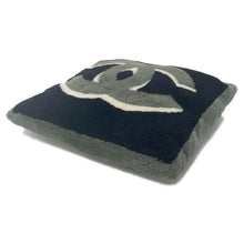 Load image into Gallery viewer, CHANEL CC Logo Cushion Black/White/Khaki Cashmere100% Mouton100%
