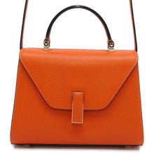 将图像加载到图库查看器中，Valextra Valextra Idide 2WAY Handbag Orange V5E23-028-ARAN-OC Leather Size micro
