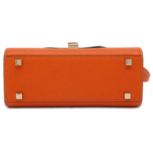 将图像加载到图库查看器中，Valextra Valextra Idide 2WAY Handbag Orange V5E23-028-ARAN-OC Leather Size micro
