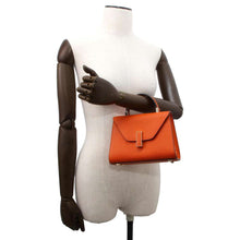 将图像加载到图库查看器中，Valextra Valextra Idide 2WAY Handbag Orange V5E23-028-ARAN-OC Leather Size micro
