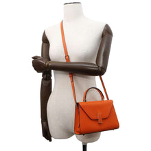 将图像加载到图库查看器中，Valextra Valextra Idide 2WAY Handbag Orange V5E23-028-ARAN-OC Leather Size micro
