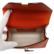 将图像加载到图库查看器中，Valextra Valextra Idide 2WAY Handbag Orange V5E23-028-ARAN-OC Leather Size micro
