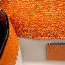 将图像加载到图库查看器中，Valextra Valextra Idide 2WAY Handbag Orange V5E23-028-ARAN-OC Leather Size micro
