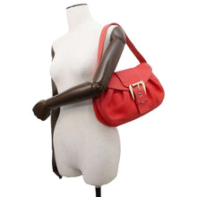 将图像加载到图库查看器中，CELINE Flap One Shoulder Bag Red Leather
